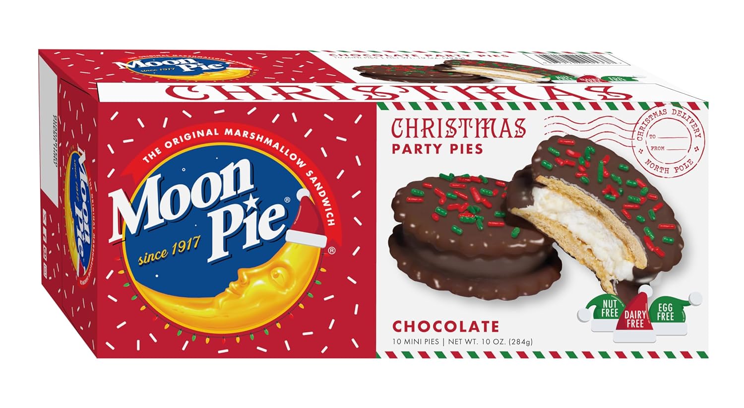 MoonPie Chocolate Christmas Party Pies 10ct