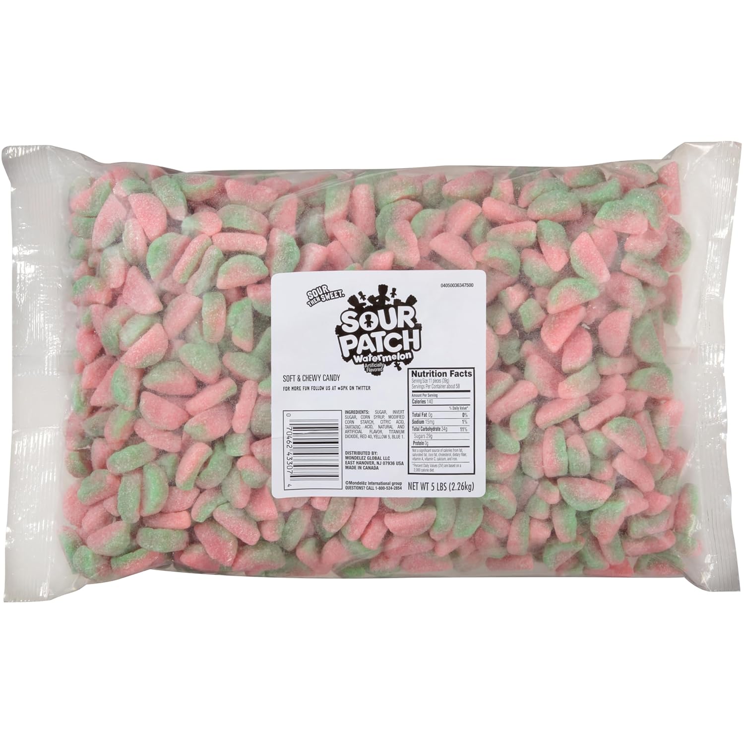SOUR PATCH KIDS Watermelon Soft & Chewy Candy, 80 oz Bag